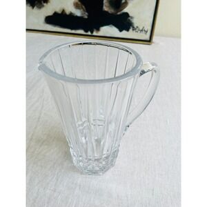 Vtg MCM Val Saint Lambert Balmoral Cut Crystal Water Pitcher Belgium Signed 30oz